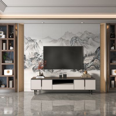 新中式电视背景墙