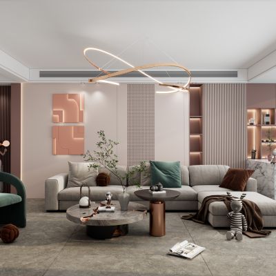 现代轻奢风沙发墙