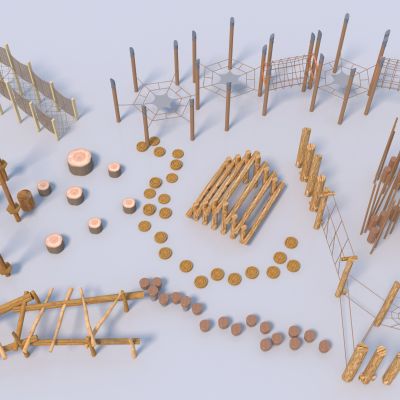 现代儿童木质户外器材