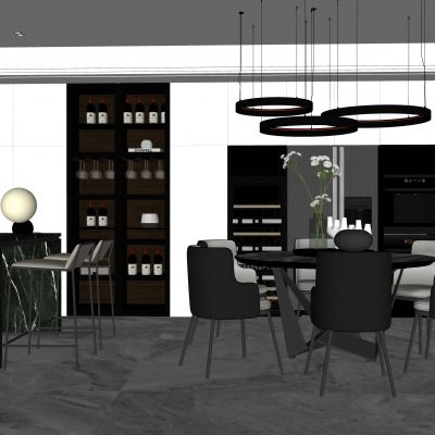 现代餐厅餐桌餐椅吊灯