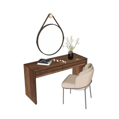 新中式梳妆台梳妆椅镜子