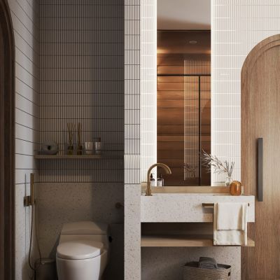 北欧卫生间浴缸马桶洗脸池淋浴花洒