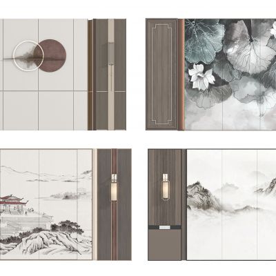 新中式床头背景墙