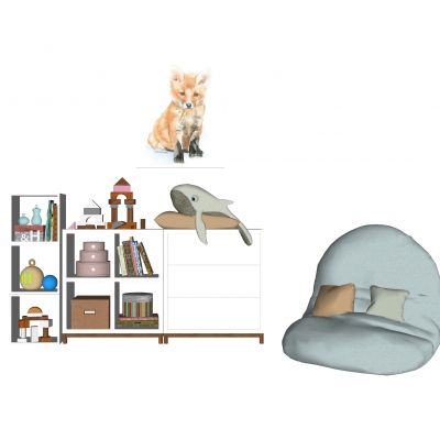 北欧儿童玩具架装饰架