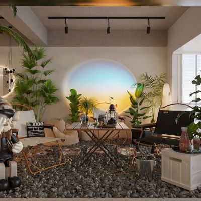 现代露营风休闲区_露营休闲椅