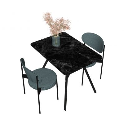 现代餐桌餐椅花艺