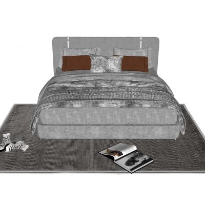 现代双人床地毯