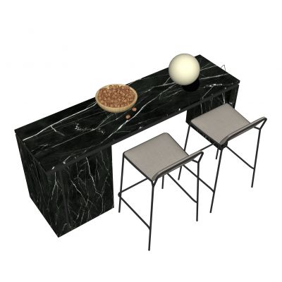 现代餐桌餐椅岛台