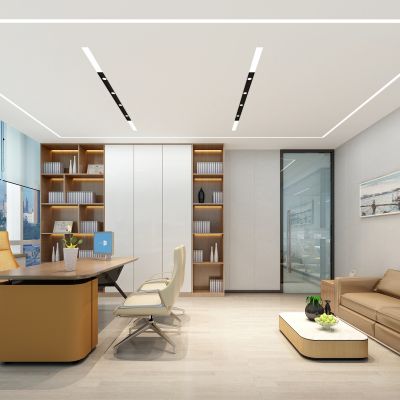 现代办公室新中式经理室老总老板办公室