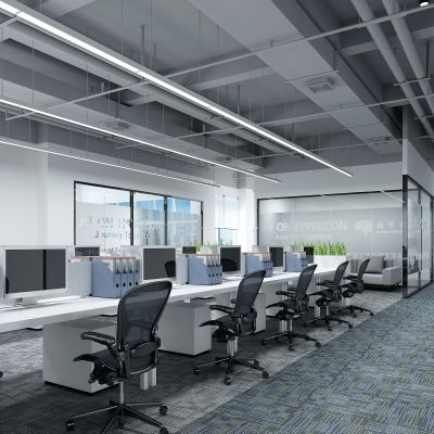 现代公司办公室员工办公区