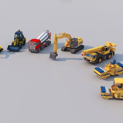 工程车辆机械 吊车 搅拌车挖掘机铲车压路