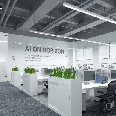 现代公司办公室员工办公区