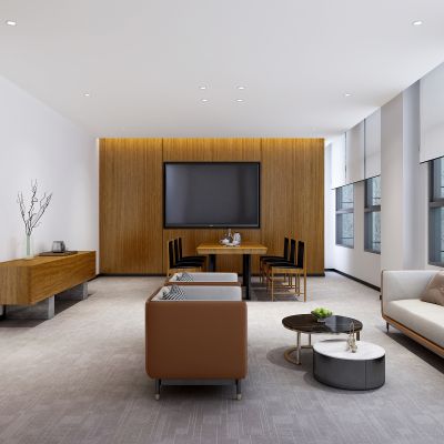 现代公司办公室茶水间洽谈室休闲区 客户接待室