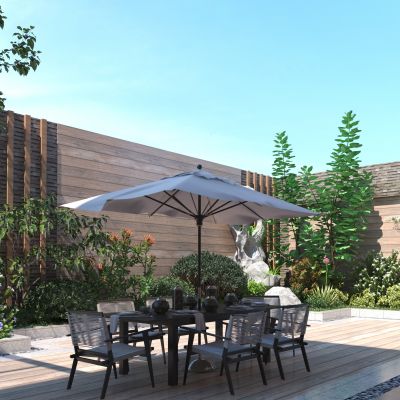 现代庭院花园3D模型