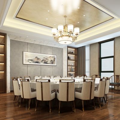 酒店餐厅餐馆新中式包间宴会厅包厢