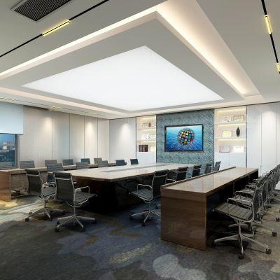 现代公司办公室会议室洽谈室
