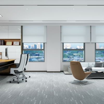 现代办公室新中式经理室老总老板办公室