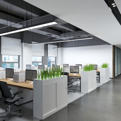 现代公司办公室员工办公区