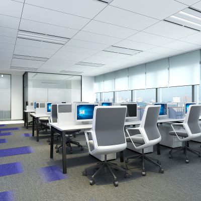现代公司办公室员工办公区