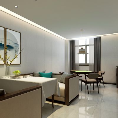 酒店餐厅餐馆茶楼新中式棋牌室麻将室娱乐室茶室休闲区