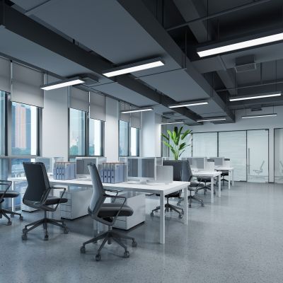 现代公司办公室员工办公区