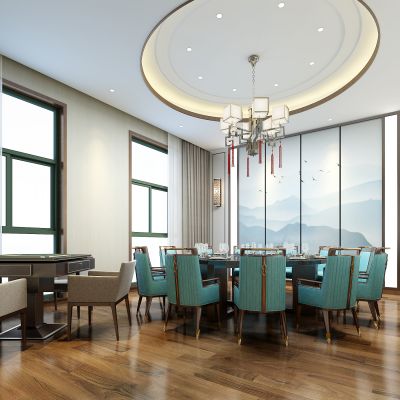酒店餐厅餐馆新中式包间宴会厅包厢