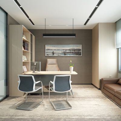 现代办公室新中式经理室老总老板办公室