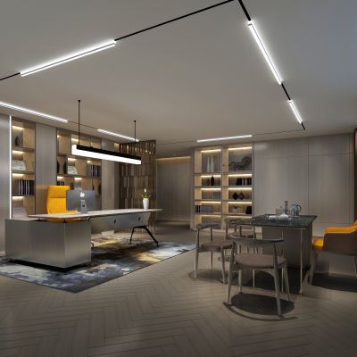 现代办公室新中式经理室老总老板办公室