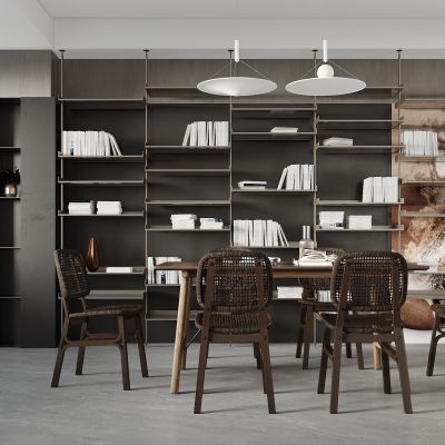 现代餐厅 餐桌椅 橱柜 