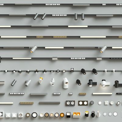 现代筒灯射灯磁吸灯3D模型下载