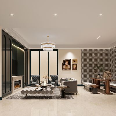 法式地下室娱乐室