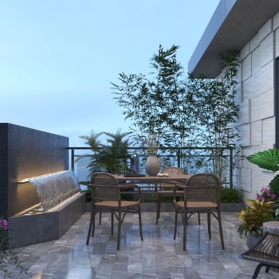 现代休闲露台3D模型