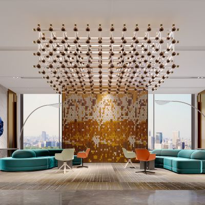 现代简约酒店休闲大厅