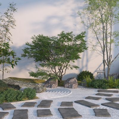 中式绿植景观小品