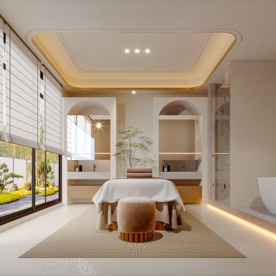 北欧简约美容院包间