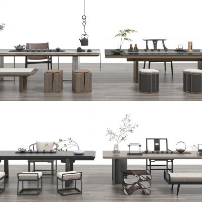 新中式茶桌椅组合