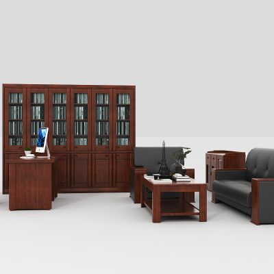 新中式党政机关办公室家具组合，书柜，员工办公桌椅，沙发茶几组合
