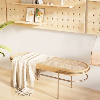 北欧原木换鞋凳