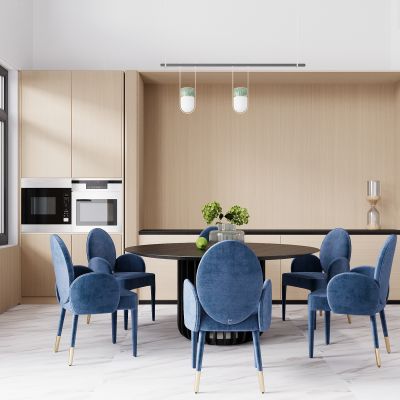 现代餐厅 餐桌椅 吊灯