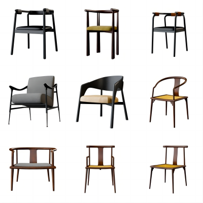 新中式休闲椅扶手椅餐椅