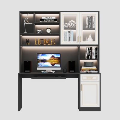 现代上下书柜书桌