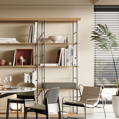 现代餐厅 餐桌椅 橱柜 吊灯