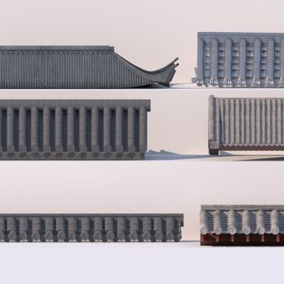 中式屋檐屋顶瓦片建筑构件