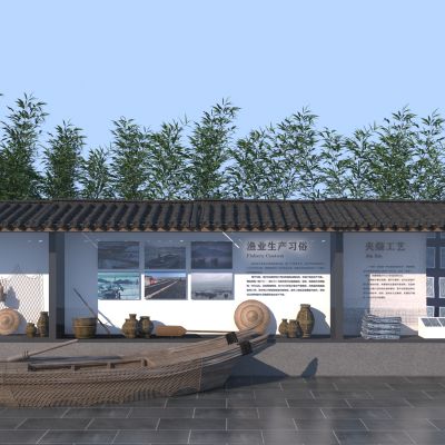 新中式民俗宣传栏_渔业文化墙