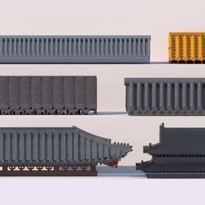 中式屋檐屋顶瓦片建筑构件