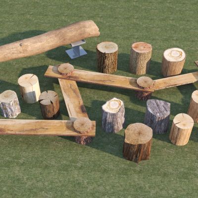 现代生态原木木凳木桩木墩子老木头