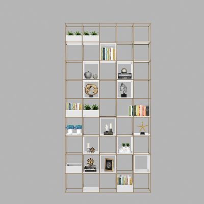 铁艺隔断装饰架，摆件组合