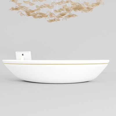 现代前台,异形前吧，艺术吊灯