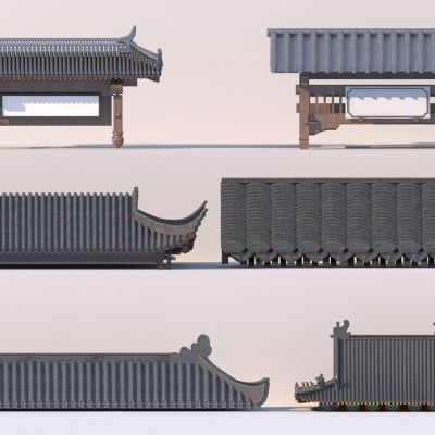 中式屋檐 屋顶 瓦片