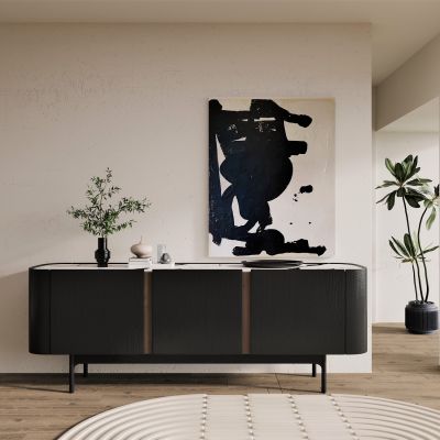 侘寂，边柜，装饰柜，玄关柜，原木，黑色